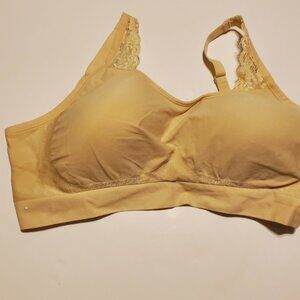 Underoutfit Wire Free Lace Supportware Bra Nude with Bra Extenders